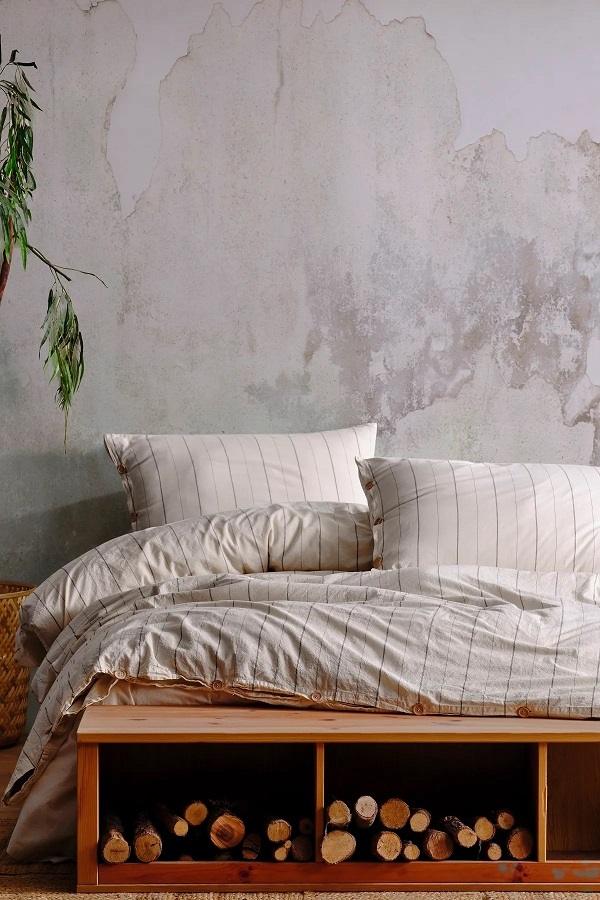 ست کاوری کرم بژ راه راه ریز نچرال