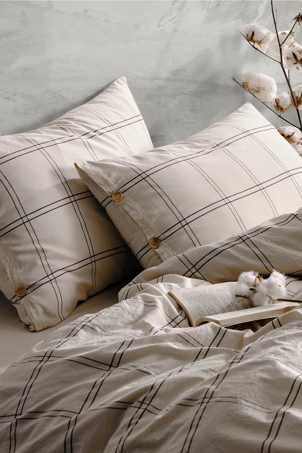 ست کاوری کرم بژ چهار خونه نچرال