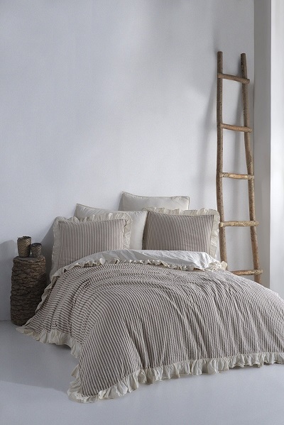 ست کاوری کرم بژ لبه دار نچرال