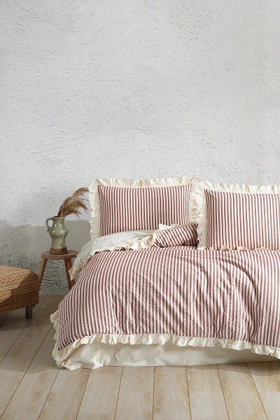 ست کاوری زرشکی لبه دار نچرال