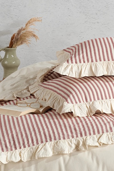 ست کاوری زرشکی لبه دار نچرال