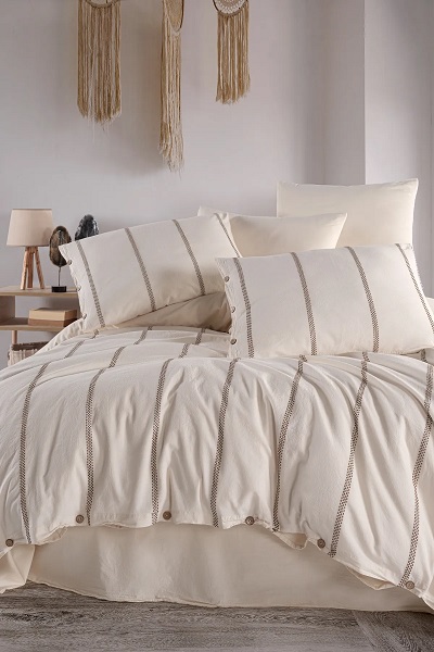 ست کاوری کرم قهوه ای روشن کار شده نچرال