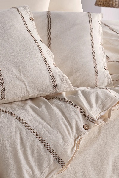 ست کاوری کرم قهوه ای روشن کار شده نچرال