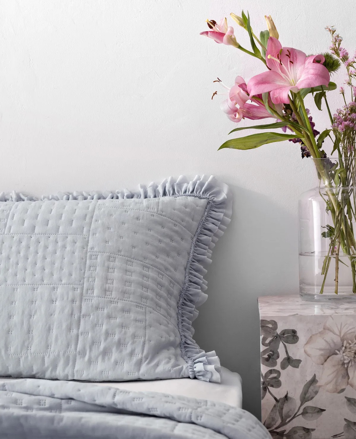 ست رو انداز طوسی لبه دار