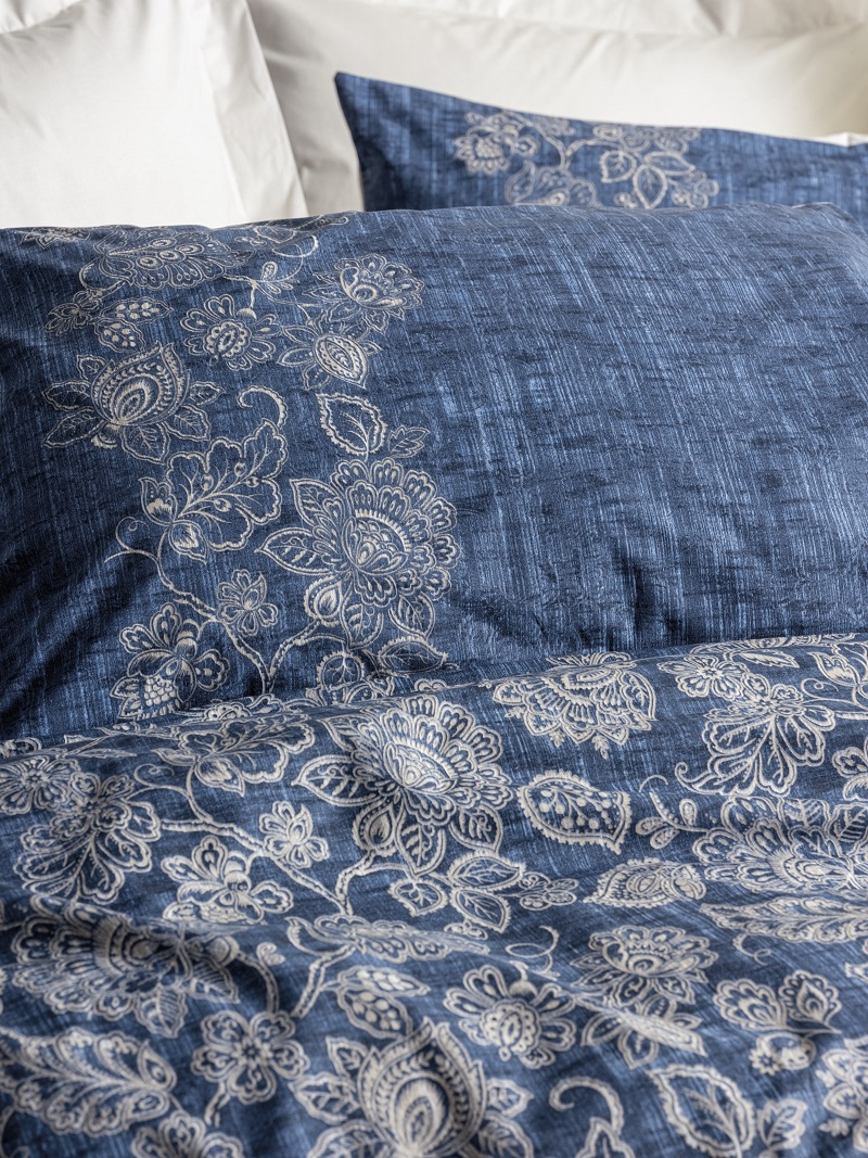 ست کاوری سورمه ای بژ کتان باکس