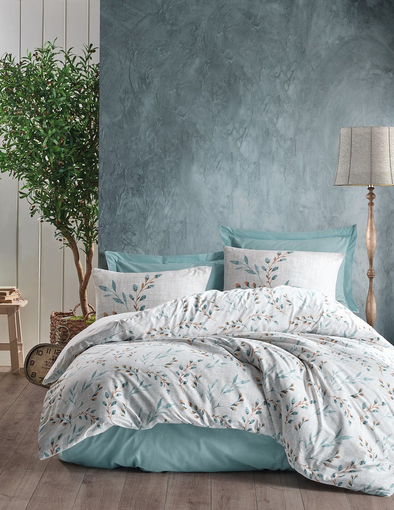 ست کاوری آبی کتان باکس