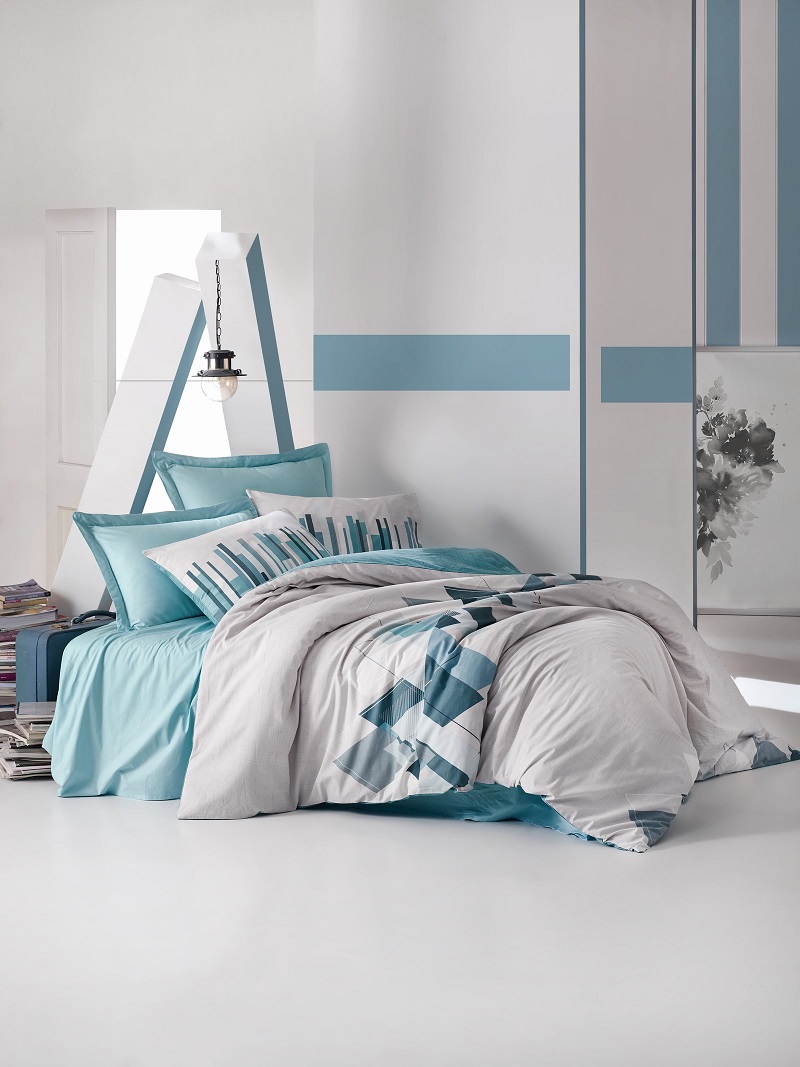 ست کاوری آبی کتان باکس