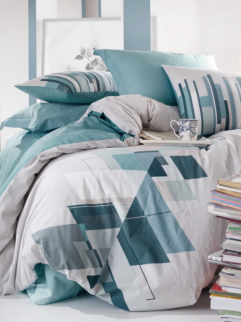 ست کاوری آبی کتان باکس