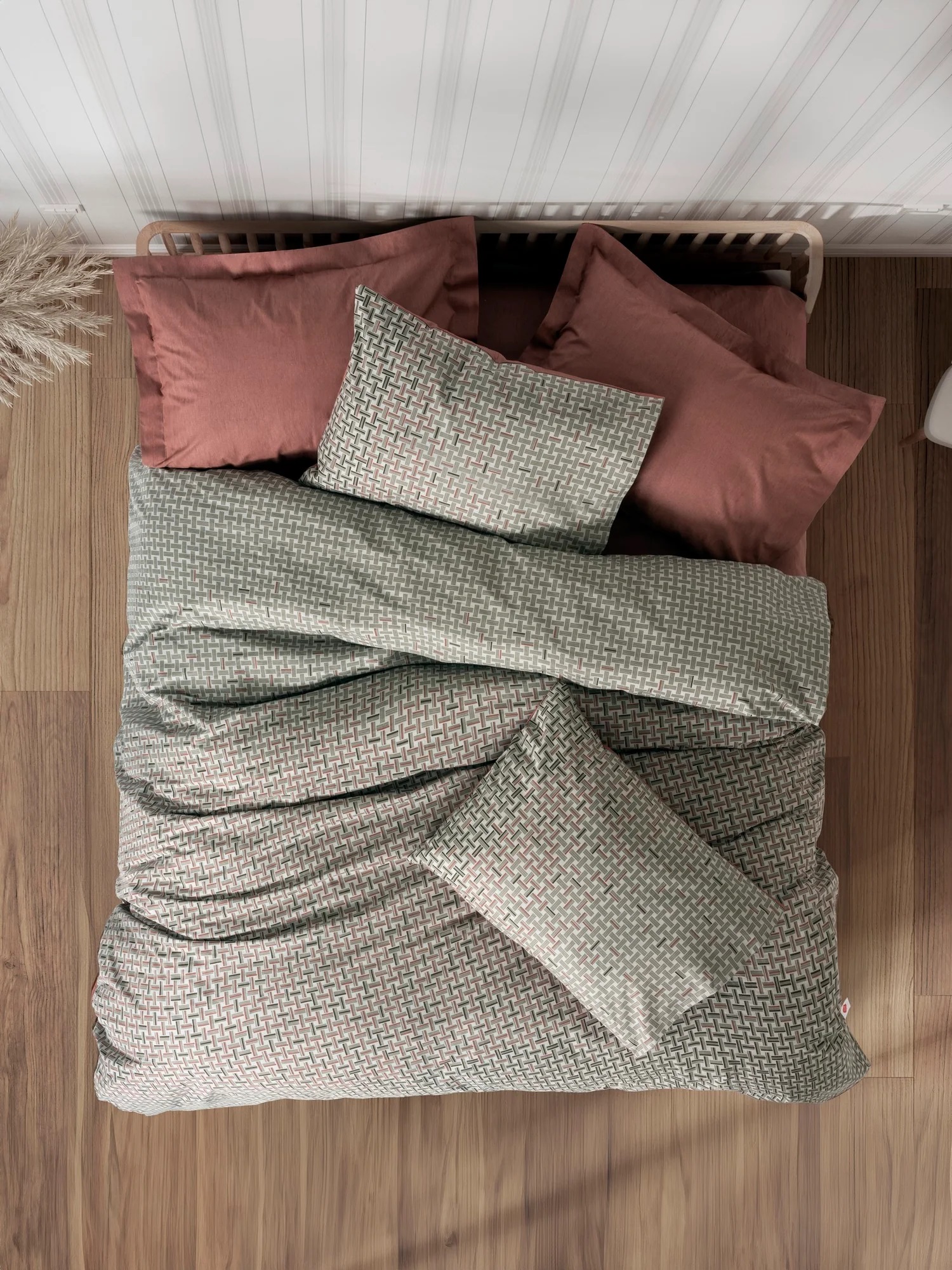 ست کاوری آجری کتان باکس