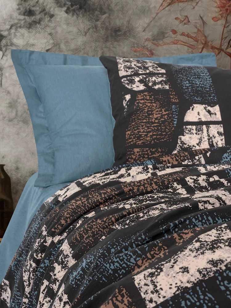 ست کاوری سورمه ای کتان باکس