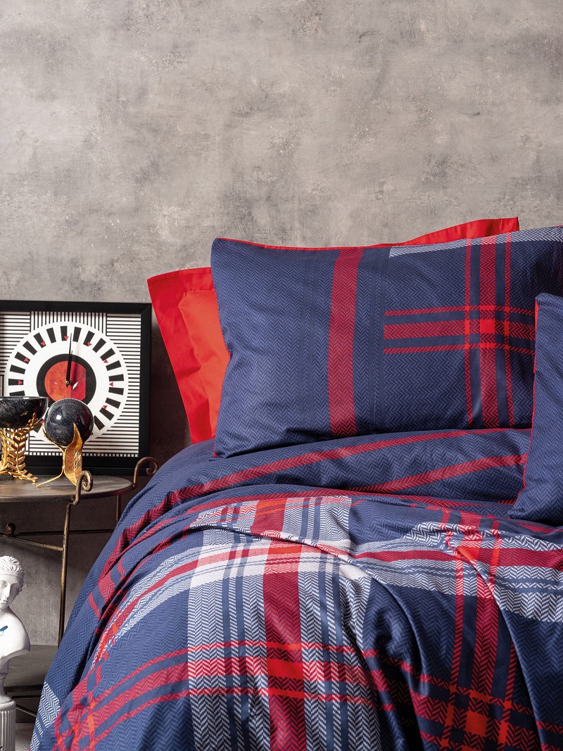 ست کاوری سورمه ای کتان باکس