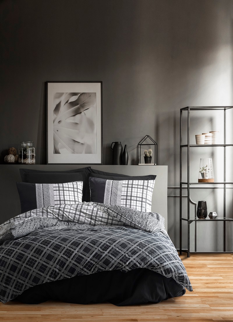 ست کاوری مشکی کتان باکس