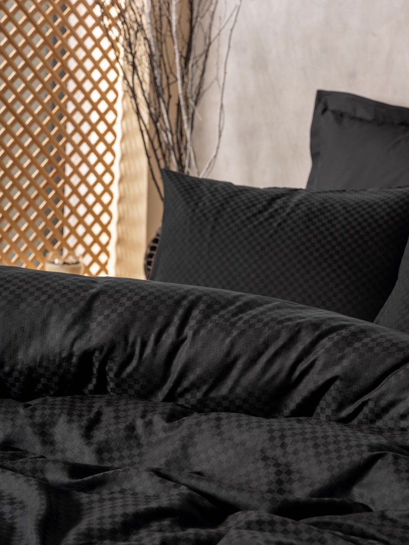 ست کاوری مشکی کتان باکس