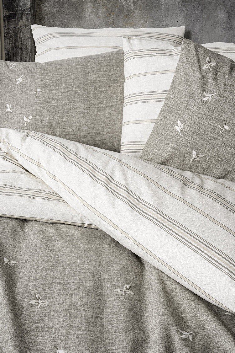 ست کاوری گلدوزی شده قهوه ای کتان باکس