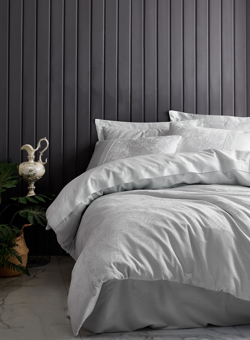 ست کاوری آبی یخی کتان باکس