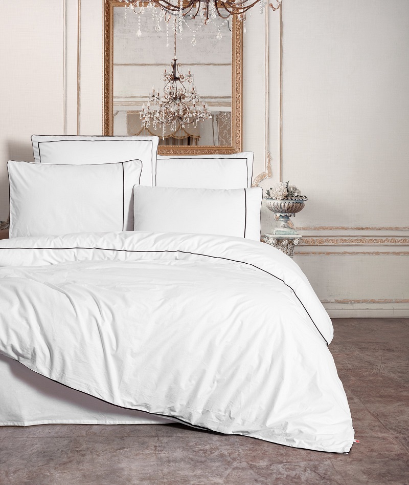 ست کاوری گلدوزی شده سفید کتان باکس