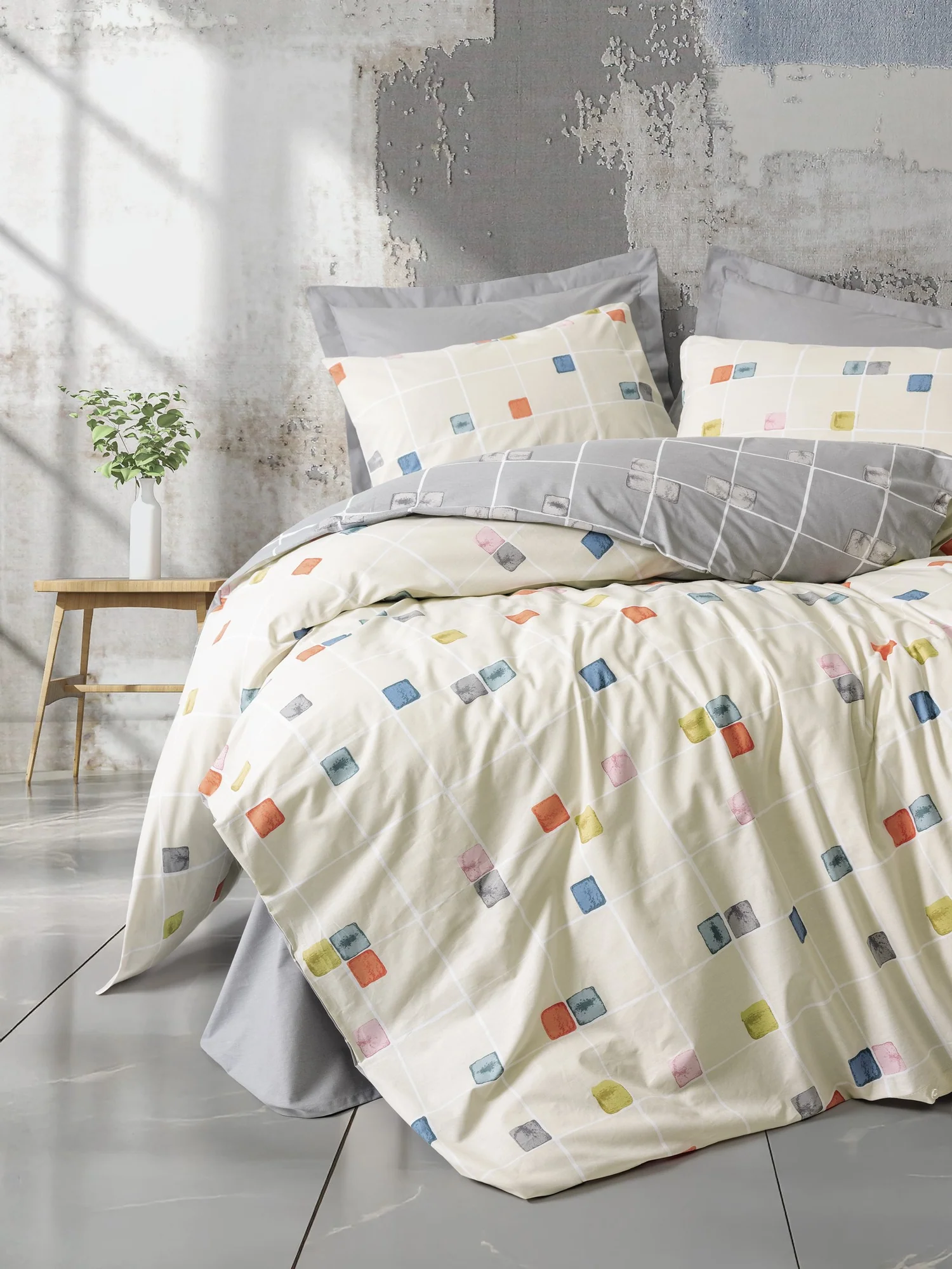 ست کاوری طوسی مینیمال کتان باکس