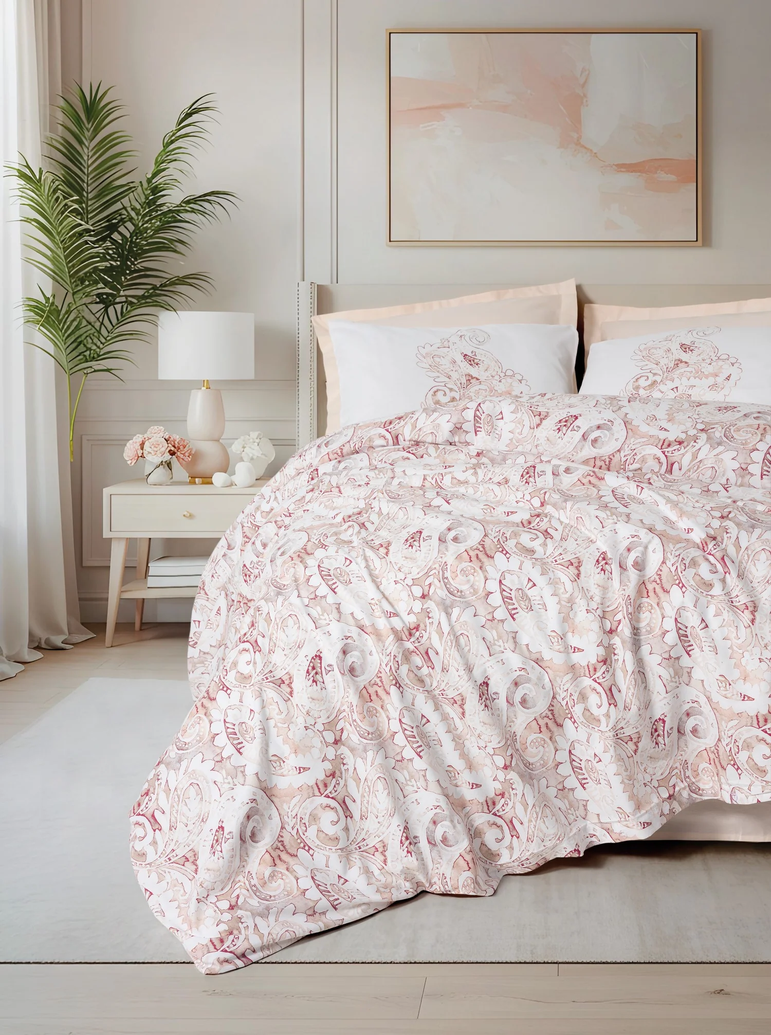 ست کاوری خردلی بژ کتان باکس