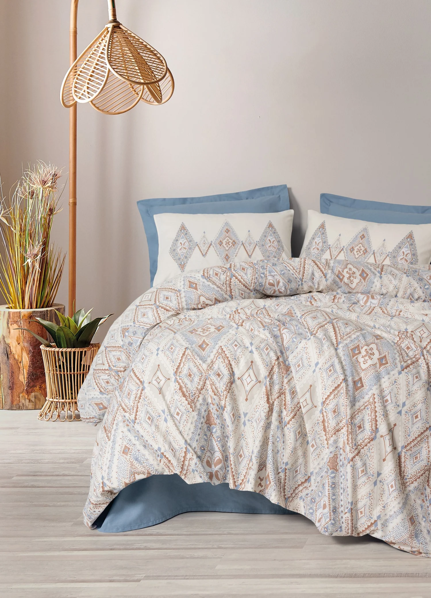 ست کاوری آبی کتان باکس