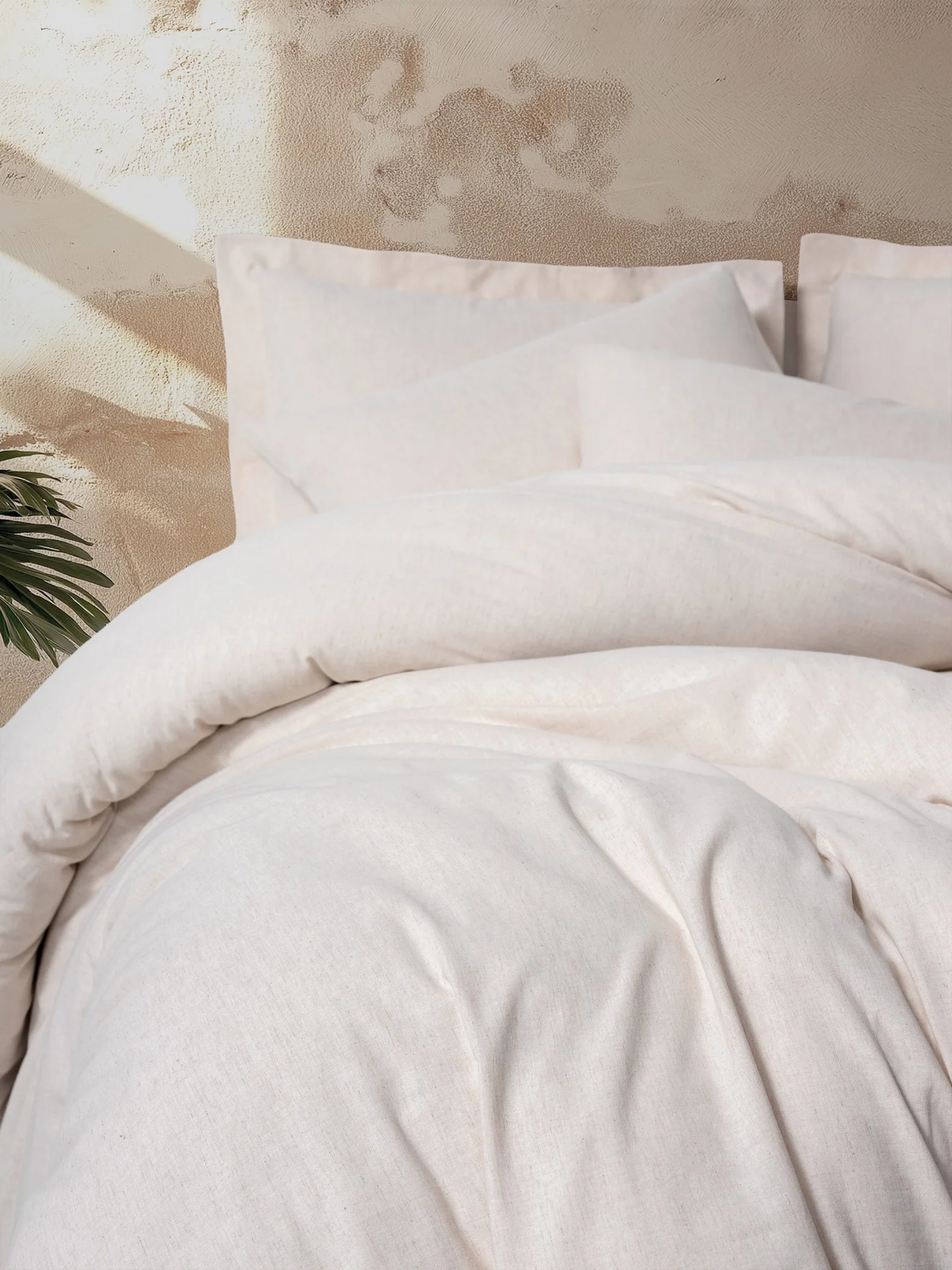 ست کاوری گلدوزی شده لینن کرم کتان باکس